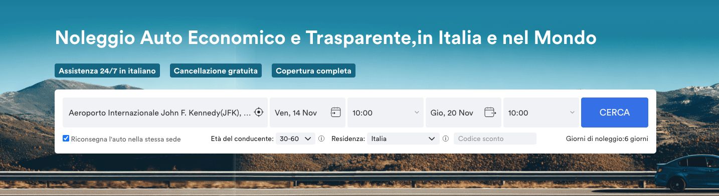 prenotazione auto online